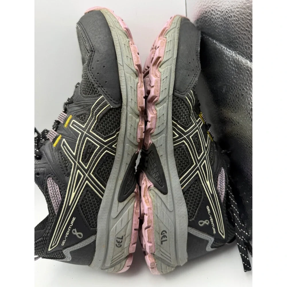 ASICS Gel-Venture 8 Trail Running Shoes Womens 7 Black Pink 1012A708 Good
